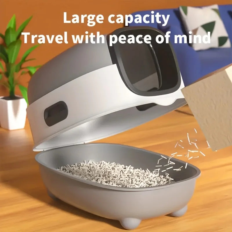 Foldable Top-Entry Cat Litter Box – Anti-Splash & Odor Control for Multi-Cat Homes