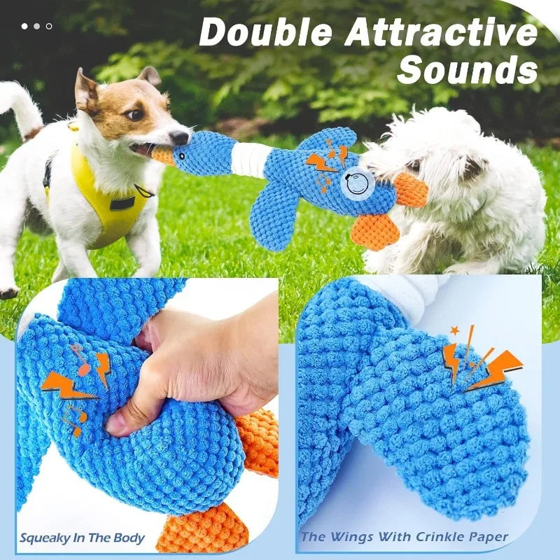 Chew & Squeak Interactive Plush Dog Toy – For Aggressive Chewers