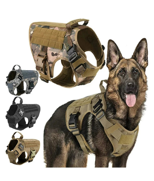 Tactical Military Dog Harness – Padded Quick-Release Vest for Small, Medium & Large Dogs