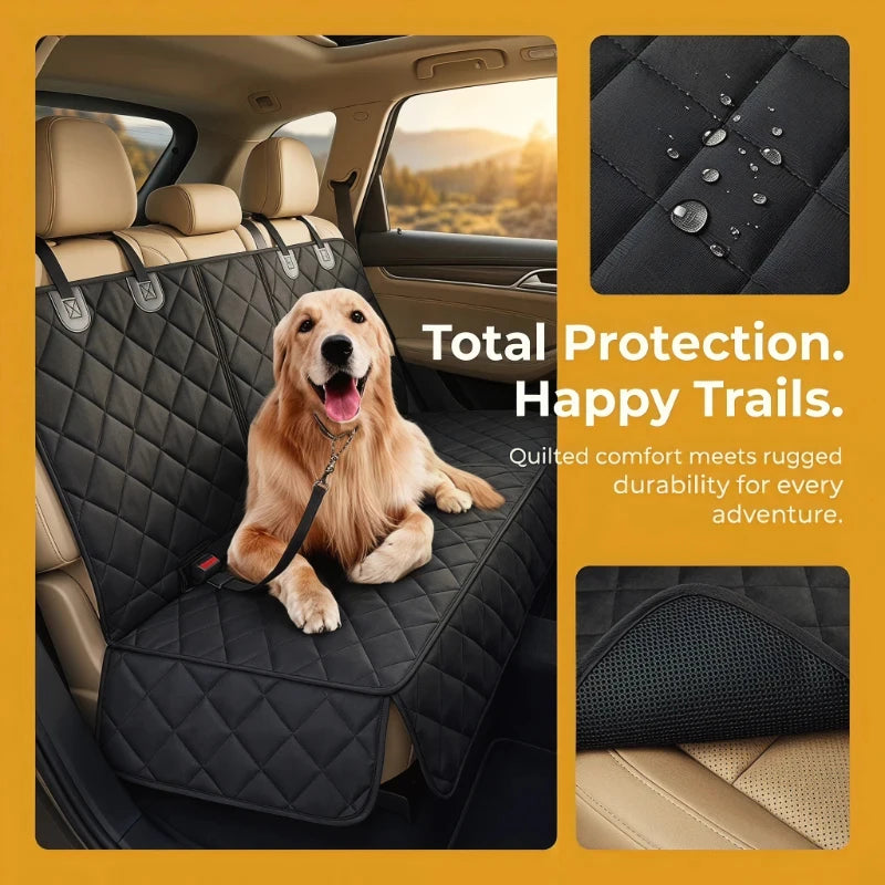 Waterproof Dog Car Seat Cover with Armrest Access – Travel Carrier & Mattress