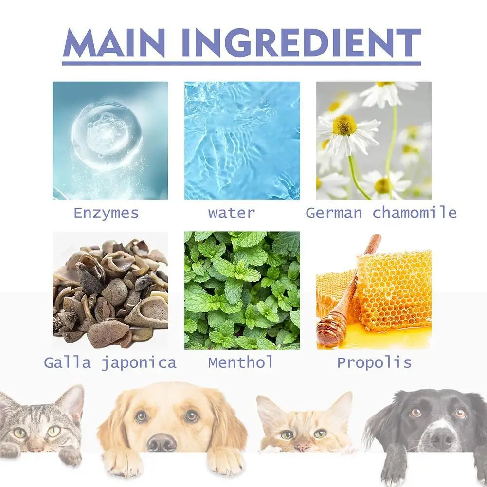 Pet Teeth Cleaning Spray – Removes Stains, Prevents Calculus & Freshens Breath for Dogs & Cats (30ml)