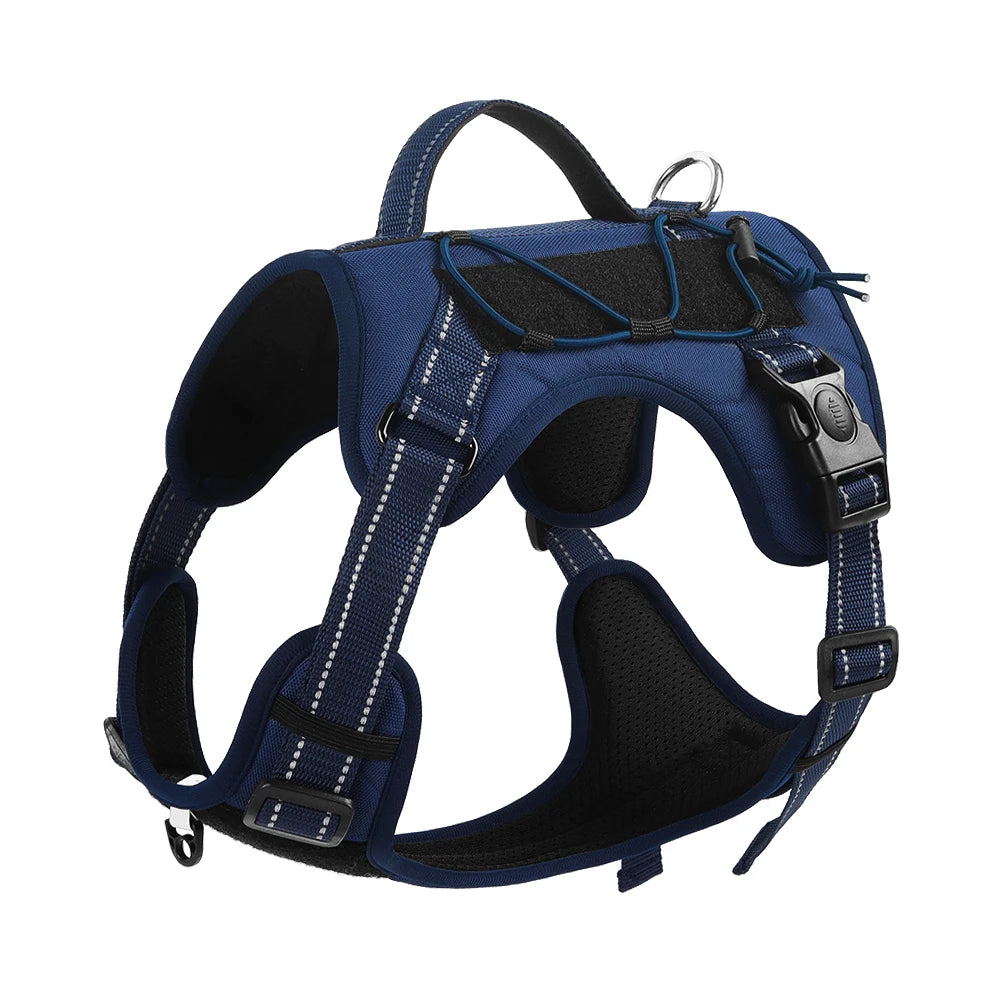 Tactical Reflective Dog Vest Harness – Escape-Proof, Heavy-Duty for Medium & Large Dogs