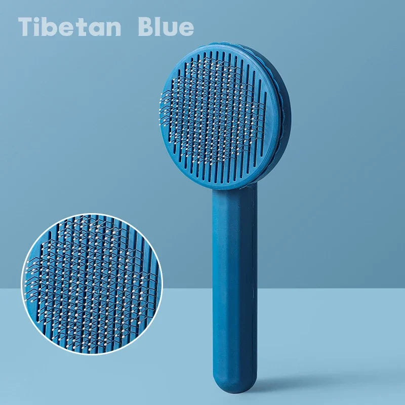 One-Click Self-Cleaning Pet Hair Removal Brush for Cats & Dogs