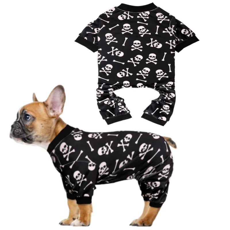 Skull & Crossbones Plush Dog Pajamas