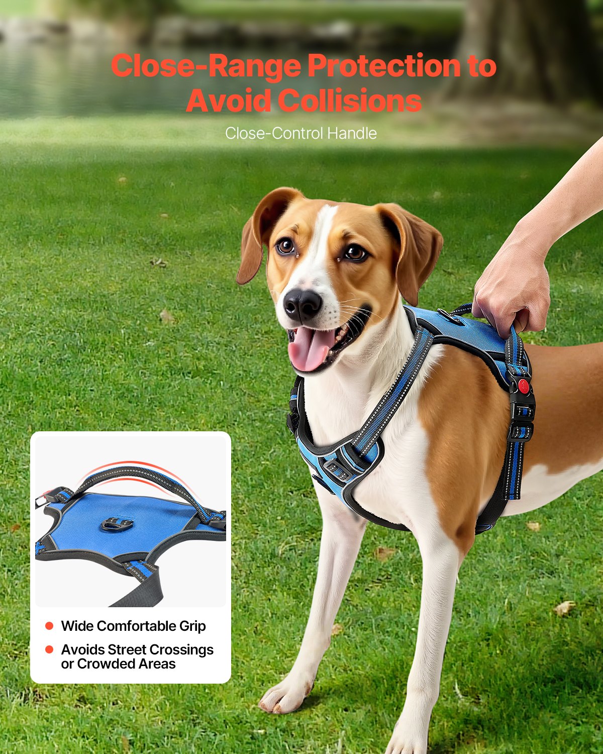 No-Pull Adjustable Dog Vest Harness with Leash & Reflective Stitching