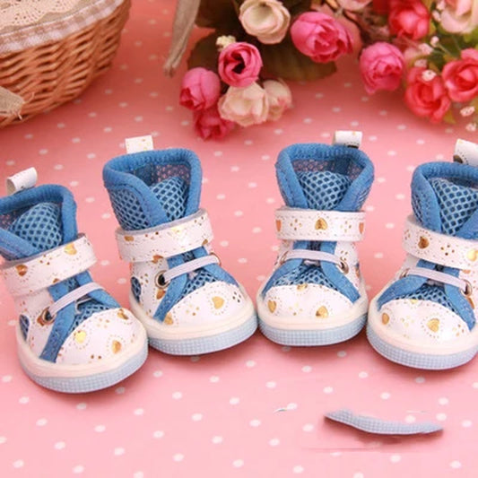 New Arrival Pet Dog Shoes Spring Summer PU Non-Slip Rubber Puppies Cats Shoes for Chihuahua Small Breeds Cats Pet Wear Products