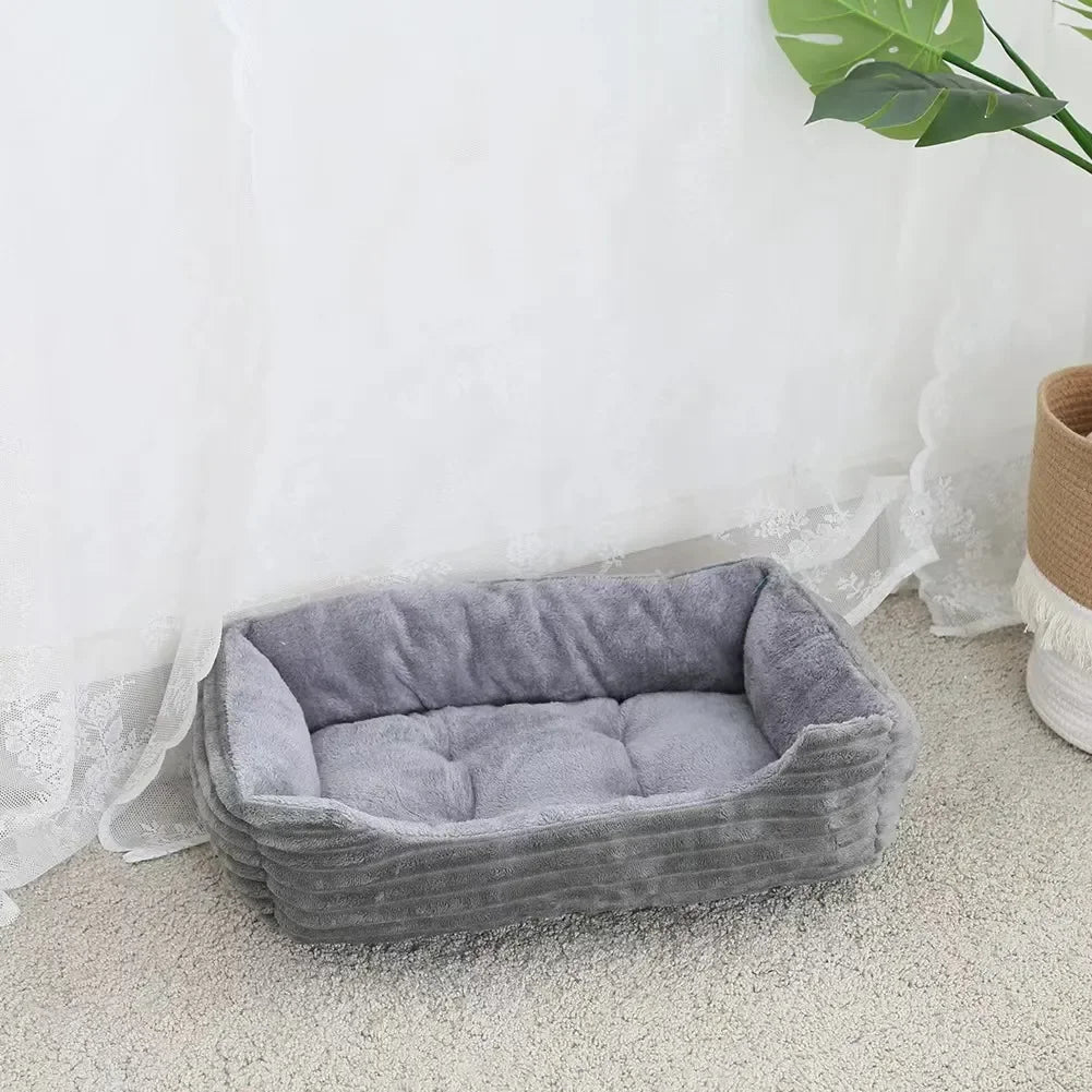 All Seasons Cat Bed Rectangle Puppy Pet Sofa Sleeping Dog Bed Cushion Fall Asleep Easily for Cat and Small Medium Dogs