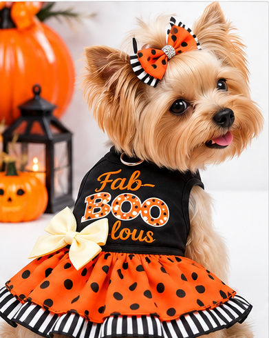 Fab-BOO-lous Halloween Dog Harness Dress