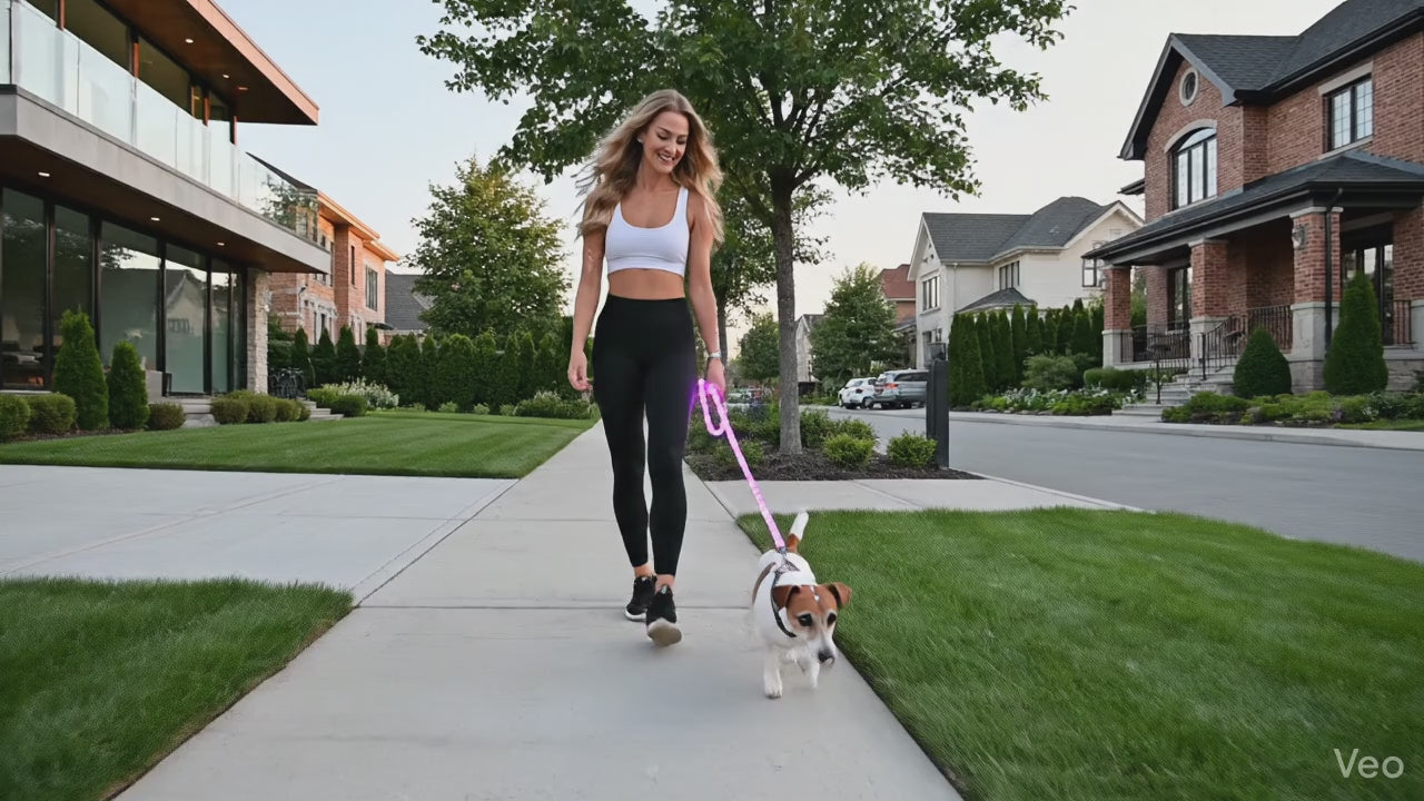 LED Dog Leash – Light Up Rechargeable Pet Leash for Night Walking, Adjustable & Durable
