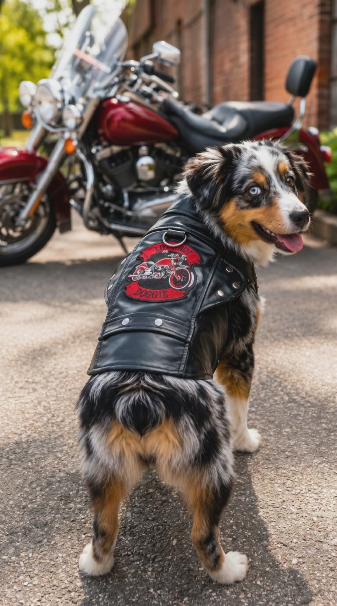 Biker Dawg Motorcycle Dog Jacket - Black
